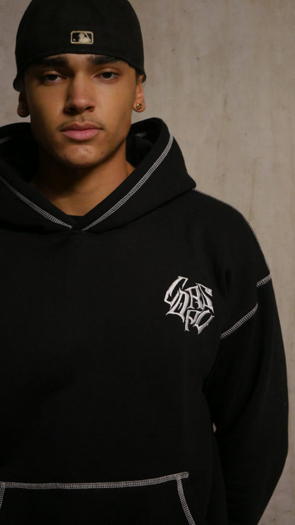 Hoodie Noir Oversize 500GSM — Corpus